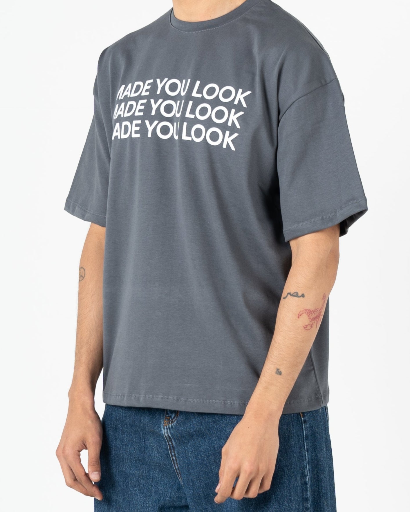 Oversized box fit "made you look"