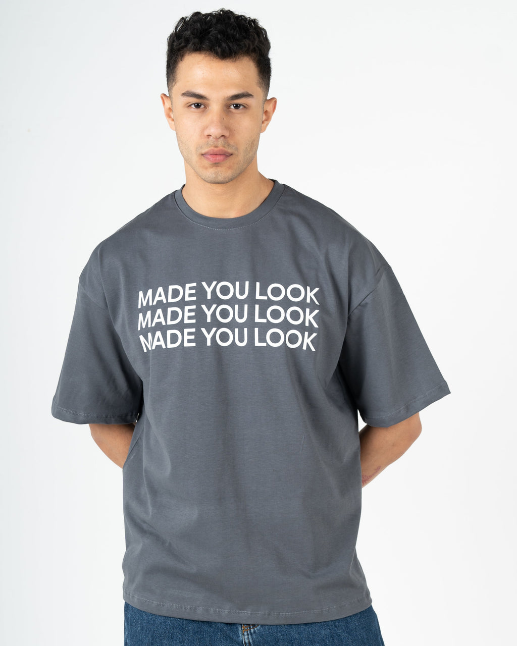 Oversized box fit "made you look"