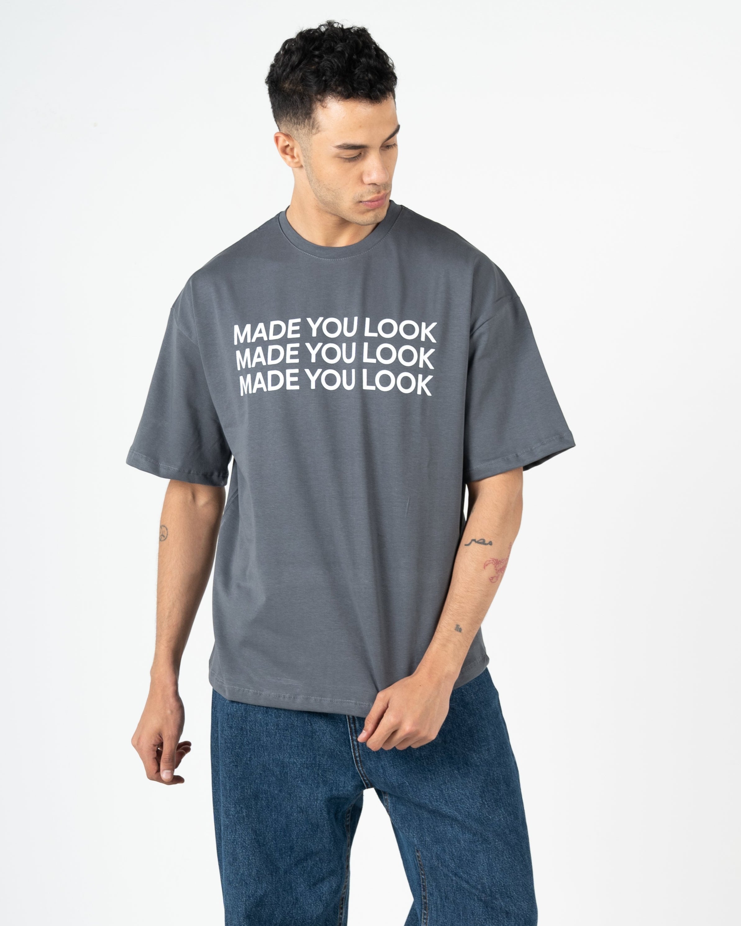 Oversized box fit "made you look"