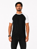 Color Block Raglan T-Shirt "Black X White"