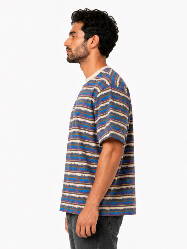Striped Relaxed Fit T-Shirt "Beige"