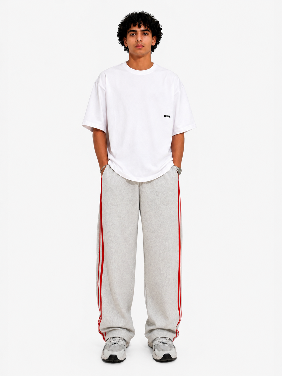 Striped Sweatpants "Light Grey"