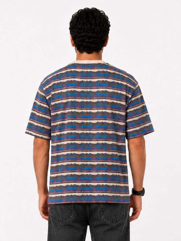 Striped Relaxed Fit T-Shirt "Beige"