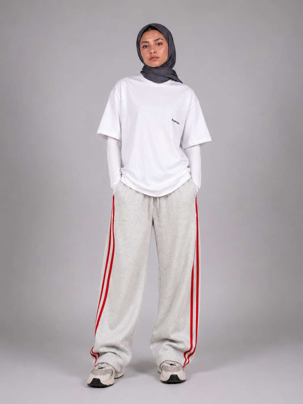 Striped Sweatpants "Light Grey"